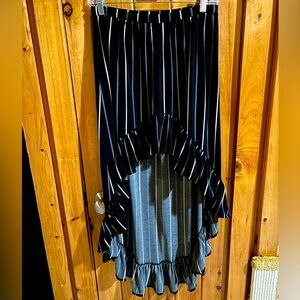 Express Women’s Navy High-Low Skirt with White Stripes